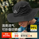 伯希和（Pelliot）戶外防曬帽春夏漁夫登山帽男女折疊遮陽(yáng)旅游釣魚休閑帽子1622黑色