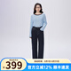 艾萊依（ERAL）直筒牛仔褲女新款羽絨褲深牛仔藍高腰休閑百搭秋冬長褲 深牛仔藍 L 165【建議130-145斤】