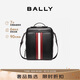 BALLY巴利【七夕禮物】男包牛皮革經(jīng)典條紋單肩包斜挎包6308448 黑色 
