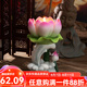 圓通佛具 供佛蠟燭臺(tái)陶瓷水浪蓮花燭擺件 酥油燈燈座燈架長(zhǎng)明燈家用 6寸精品水浪蓮花燭臺(tái)/個(gè)