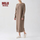 無(wú)印良品（MUJI）女式 羊絨 圓領(lǐng)連衣裙 女裝裙子冬季 BG84CC3A 棕色 L (165/88A)