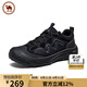 駱駝牌 男鞋戶外運動休閑鞋透氣徒步登山鞋網(wǎng)面 七夕禮物 暗夜黑 42