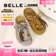 百麗（Belle）酥酥吐司1代升級(jí)款復(fù)古絨面勃肯鞋女25秋新袋鼠鞋半拖E1L1DCH5 棕色 （1代升級(jí)版） 37 (235mm)