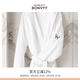 W HOTELS W酒店連帽浴袍 加厚吸水吸汗浴衣 粉色灰色男女情侶家居睡袍柔軟 淺灰色 - 130 cm
