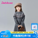 笛莎（DEESHA）童裝女童柔軟舒適連衣裙2024年秋冬季新款女寶寶時(shí)尚百搭毛織裙 黑色 110cm