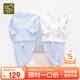 拉比童裝嬰兒內(nèi)衣套裝秋衣秋褲套裝男女寶寶內(nèi)衣2套裝 圓領(lǐng)粉藍(lán)100