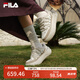 FILA 斐樂(lè)官方女鞋CARROT摩登板鞋蘿卜鞋休閑厚底鞋子女 白棉花糖/古巴砂棕 F12W511208FMC 35.5