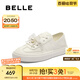 百麗（Belle）便捷兩穿德訓(xùn)鞋女2025秋新商場同款牛皮百搭小白鞋D8Y1DCM5 米色 36 (230mm)