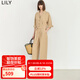 LILY夏新款女裝都市通勤款時尚腰帶休閑顯瘦高腰工裝褲連體褲 717卡其 M