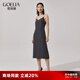 歌莉婭   真絲波點(diǎn)提花背心裙  113LPA01B 14D黑底白點(diǎn) M