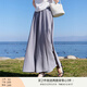 香影裙褲女闊腿褲2025夏裝新款休閑垂墜感大褲腳高腰寬松紫色褲子 淺灰【裙褲】 M 160/84A/95-110斤