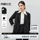 尚都比拉職業(yè)面試西裝外套女秋冬正裝通勤休閑商務(wù)西服上衣 經(jīng)典黑 XL 