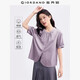 佐丹奴淡人穿搭女裝棉麻弧形下擺圓領(lǐng)荷葉邊短袖襯衫05345487