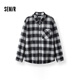 森馬（Semir）[商場(chǎng)同款]長(cháng)袖襯衫男純棉法蘭絨格子外套2025秋冬新款經(jīng)典百搭 黑色調00499 L
