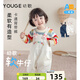 幼歌（YOUGE）嬰幼兒秋季童趣卡通牛仔背帶褲寬松柔軟細(xì)膩不掉色褲子 奶油白(66-90襠開扣) 80 cm