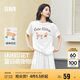 森馬（Semir）短袖t恤女中長(zhǎng)款萌寵花上衣25夏透氣吸濕寬松套頭衫109325100005