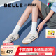 百麗（Belle）小輕甘2.0透氣休閑鞋女2025夏新商場(chǎng)同款舒適德訓(xùn)鞋D3W1DBM5 米白色 37 (235mm)