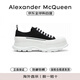 亞歷山大.麥昆（ALEXANDER MCQUEEN）禮物男鞋厚底增高百搭休閑鞋黑白帆布鞋705660 W4AAQ 1070 39.5
