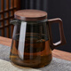 貞喜氣 大號玻璃茶壺800ml飄逸杯泡茶壺過(guò)濾茶水茶具煮茶壺泡茶杯泡茶器 大號茗壺【煙青色】 800ml