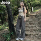 JEEP SPIRIT品牌速干沖鋒褲女2025新款春夏薄款小個子戶外登山徒步傘兵工裝褲 深灰【三防科技】 L