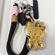 ins粉色0.02gKT貓鑰匙扣可愛(ài)黃金卡通手機鏈包包掛件車(chē)掛飾送女友 ins黑色0.02gKT貓鑰匙扣可愛(ài)黃金