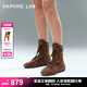DAPHNE LAB方糖拳擊靴 德訓底獵裝短靴復古中筒西部靴女靴25秋季新款 咖色 37 (235mm)
