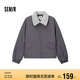 森馬（Semir）外套女oversize插肩袖仿羊羔毛毛領(lǐng)冬季2024夾棉夾克109724108016