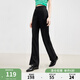 秋水伊人修身顯瘦春季新款高腰舒適簡(jiǎn)約通勤百搭褲子女 黑色 M