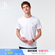 哈吉斯（HAZZYS）男裝 夏季純棉男士上衣凈色圓領(lǐng)短袖T恤男ASTZE0CBF61 白色WT L （175/96A 48）