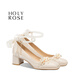 HOLY ROSE【金枝玉葉】法式婚鞋女白色瑪麗珍粗跟高跟鞋平時(shí)可穿送女友禮物 金枝玉葉 5cm 37