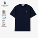 U.S. POLO ASSN.t恤男短袖寬松透氣抗皺白色打底衫男白小T半袖男上衣 藏藍色  L 