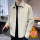 SUSTYLE國際輕奢品牌春秋季衣服男款襯衫式夾克2025新款潮流高級休閑秋裝 新卡其 （夾棉款） 4XL  【180-200斤】
