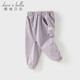 戴維貝拉（DAVE＆BELLA）兒童褲子2025秋季新款女童針織哈倫褲女寶寶大PP褲小童束腳褲 紫色【現貨】 80 cm（建議身高73-80cm）