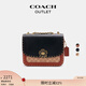 蔻馳（COACH）【禮物】奧萊女士女包經(jīng)典標志老花鉚釘裝飾MADISON單肩包斜挎 棕黃色繡紅色黑色 混合色(新款)
