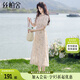 絲柏舍V領(lǐng)連衣裙2025夏裝新女裝時(shí)尚優(yōu)雅泡泡袖印花氣質(zhì)中長(zhǎng)裙