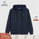 布克兄弟（BrooksBrothers）男士春夏新連帽抽繩logo拉鏈衛(wèi)衣外套 4004-藏青色 M