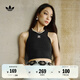 adidas修身百搭工字背運動背心女裝阿迪達斯官方三葉草 黑色   XS