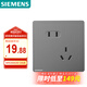 西門子（SIEMENS）插座面板 10A斜五孔插座 86型暗裝插座 皓彩深灰銀5UB26183NC022P
