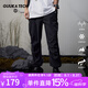 GUUKA TECH潮流休閑褲男士工裝褲男款直筒褲子2025新款長(zhǎng)褲寬松闊腿九分男褲 黑色 M