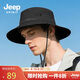 吉普（JEEP）帽子男四季遮陽帽男女士漁夫帽戶外運(yùn)動(dòng)防曬太陽帽A0352深灰