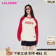 LALABOBO新復(fù)古回潮休閑長(zhǎng)袖T恤女多巴胺撞色寬松顯瘦薄款衛(wèi)衣LBCC-WSDT42 紅色 M