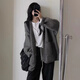 芭芙達妮灰色針織衫女毛衣外套秋冬季2025新款春秋慵懶風(fēng)開(kāi)衫設計感小眾 【灰色】 M 45/55kg