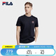 FILA 斐樂官方男子短袖T恤2025夏季簡約圓領商務休閑通勤短袖衫