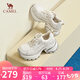 駱駝（CAMEL）老爹鞋銀色炫酷時(shí)尚增高厚底休閑鞋 L25S283005 米色 37 