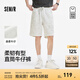 森馬（Semir）森柔牛仔|商場(chǎng)同款牛仔短褲男2025夏季寬松直筒五分褲子 花白色調(diào)00301 L