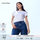 Calvin Klein Jeans夏季女士通勤經(jīng)典ck字母印花舒適微彈圓領(lǐng)短袖T恤J213892 YAF-月光白 L