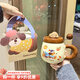 鳴譽(yù)臘腸小狗高顏值陶瓷杯可愛(ài)卡通杯子馬克杯耐高溫早餐咖啡水杯 【奶油小熊禮盒裝】藍色蘋(píng)果狗杯