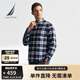 諾帝卡（NAUTICA）【商場同款】男裝春夏新款柔軟舒適法蘭絨格子襯衫男WO4404-N 藏青4NV L