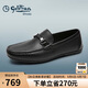 金利來（goldlion）男鞋25新款男士商務(wù)皮鞋個(gè)性時(shí)尚豆豆鞋G567510074AAA黑色40