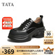 他她（TATA）英倫厚底小皮鞋女2025春CCJ03AM5 黑色 36